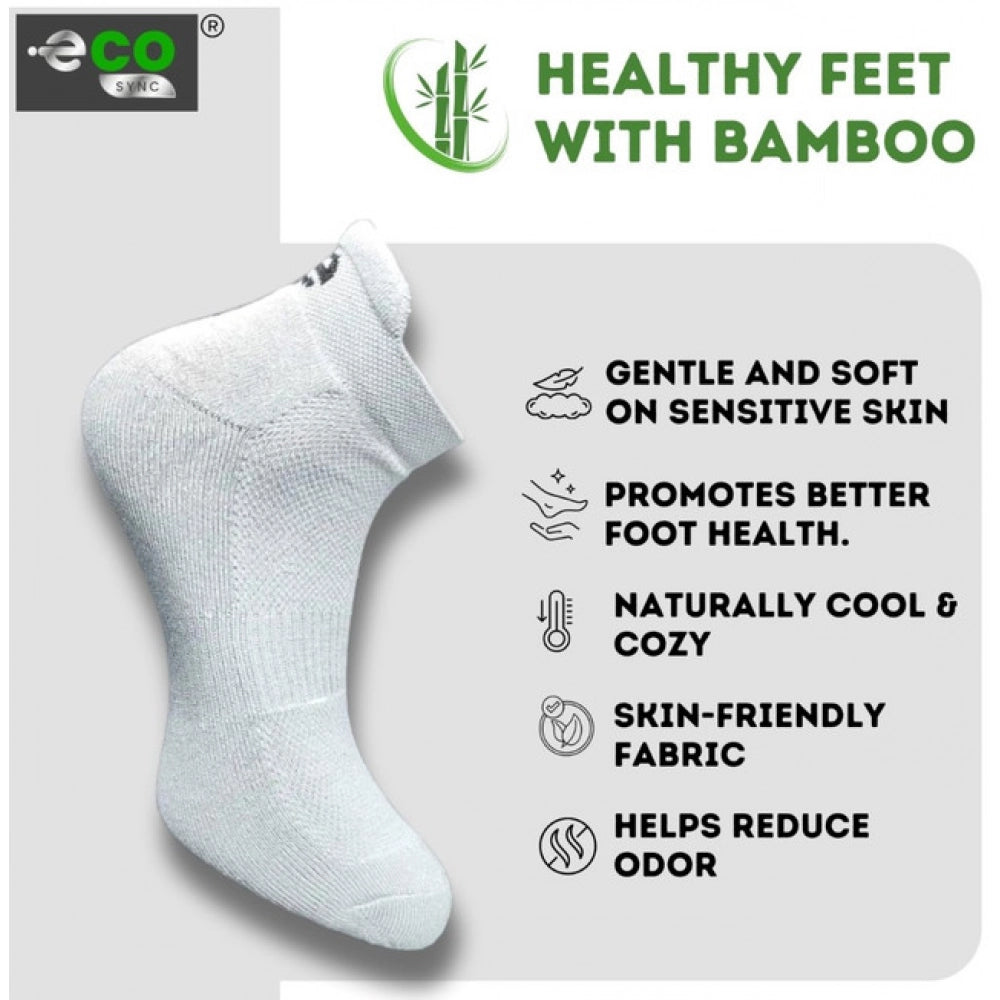 4_Pair Set Unisex Casual Bamboo Cotton Printed Ankle Length Socks (Multicolor)