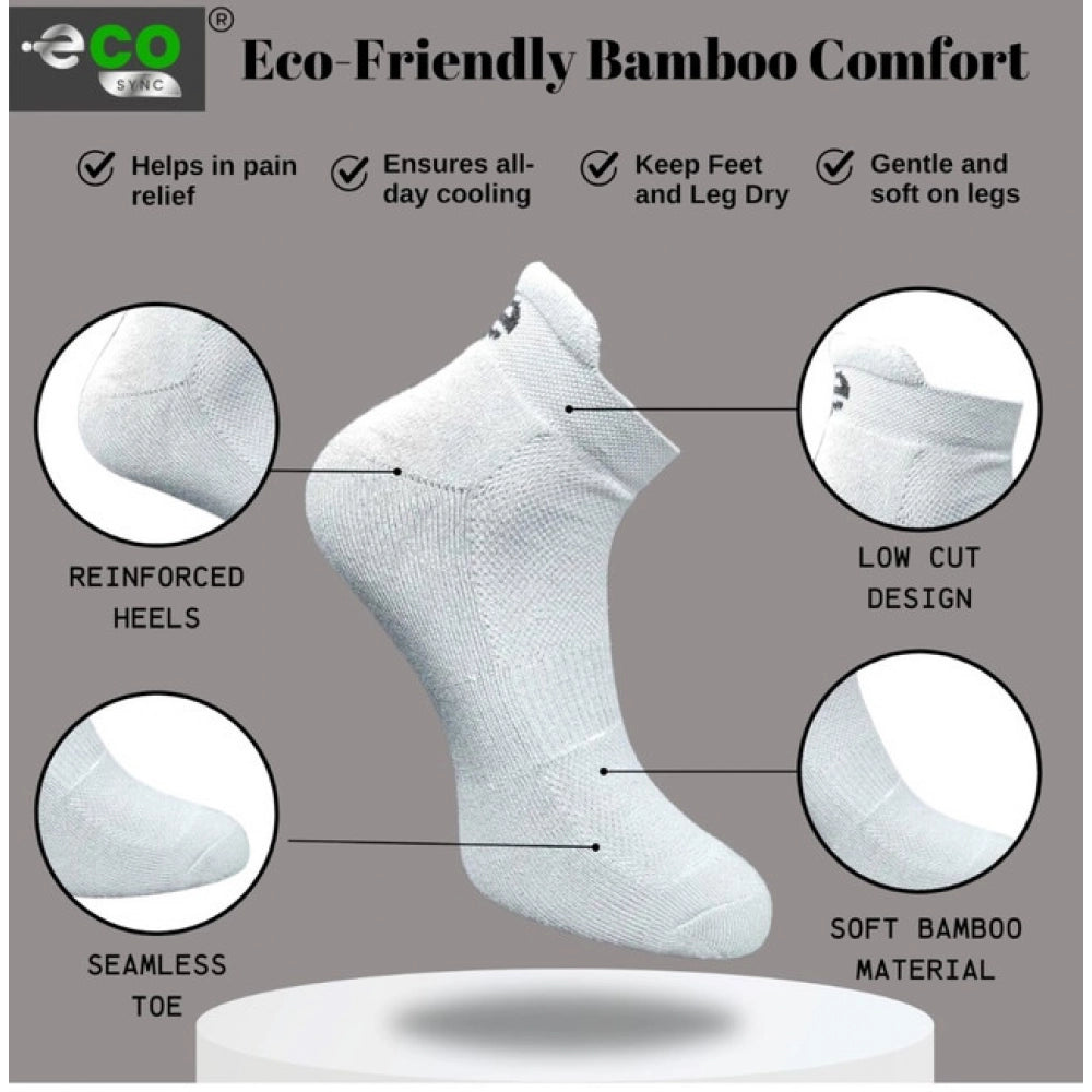 4_Pair Set Unisex Casual Bamboo Cotton Printed Ankle Length Socks (Multicolor)