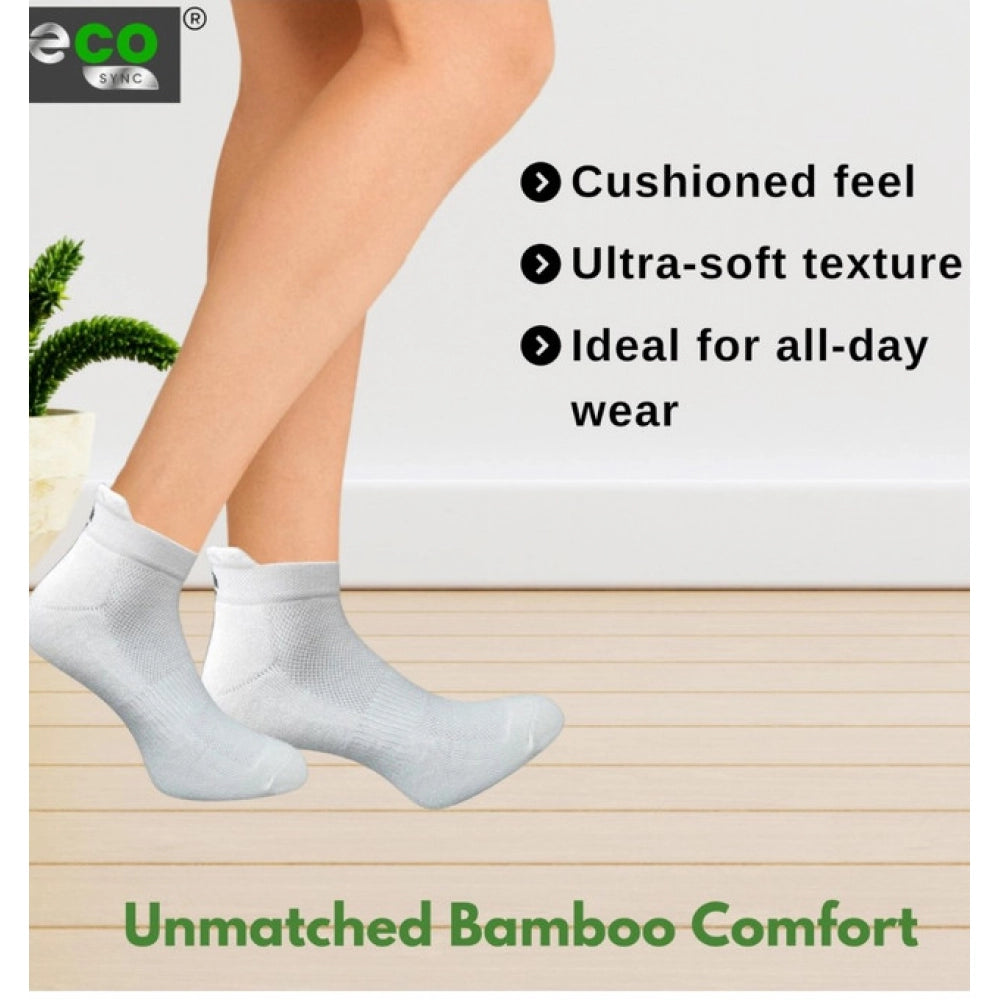 4_Pair Set Unisex Casual Bamboo Cotton Printed Ankle Length Socks (Multicolor)