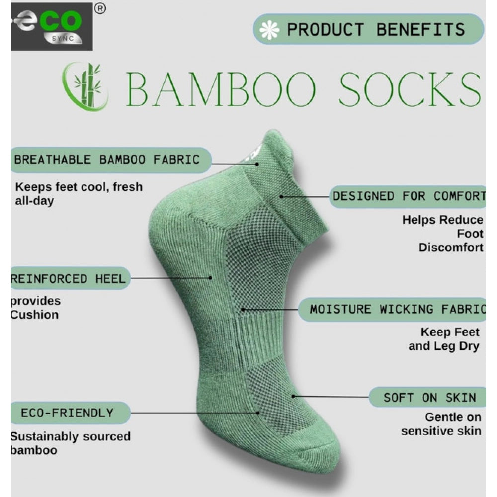 4_Pair Set Unisex Casual Bamboo Cotton Printed Ankle Length Socks (Multicolor)