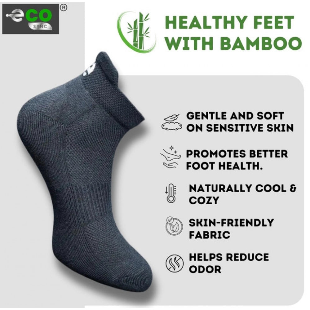 4_Pair Set Unisex Casual Bamboo Cotton Printed Ankle Length Socks (Multicolor)