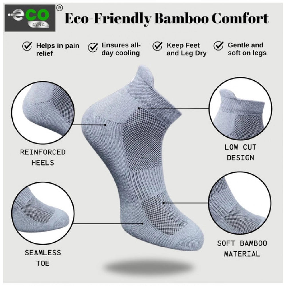 4_Pair Set Unisex Casual Bamboo Cotton Printed Ankle Length Socks (Multicolor)