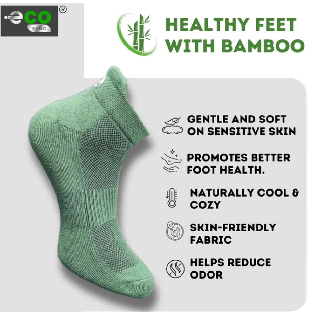 4_Pair Set Unisex Casual Bamboo Cotton Printed Ankle Length Socks (Multicolor)