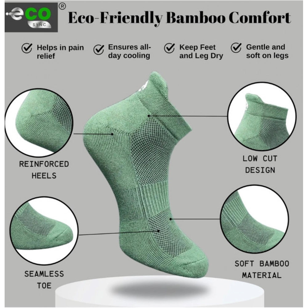 4_Pair Set Unisex Casual Bamboo Cotton Printed Ankle Length Socks (Multicolor)
