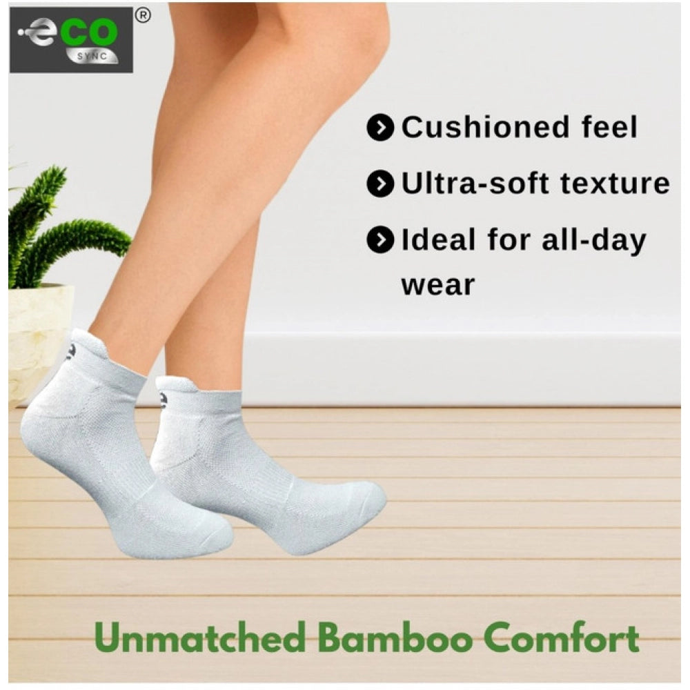 4_Pair Set Unisex Casual Bamboo Cotton Printed Ankle Length Socks (Multicolor)