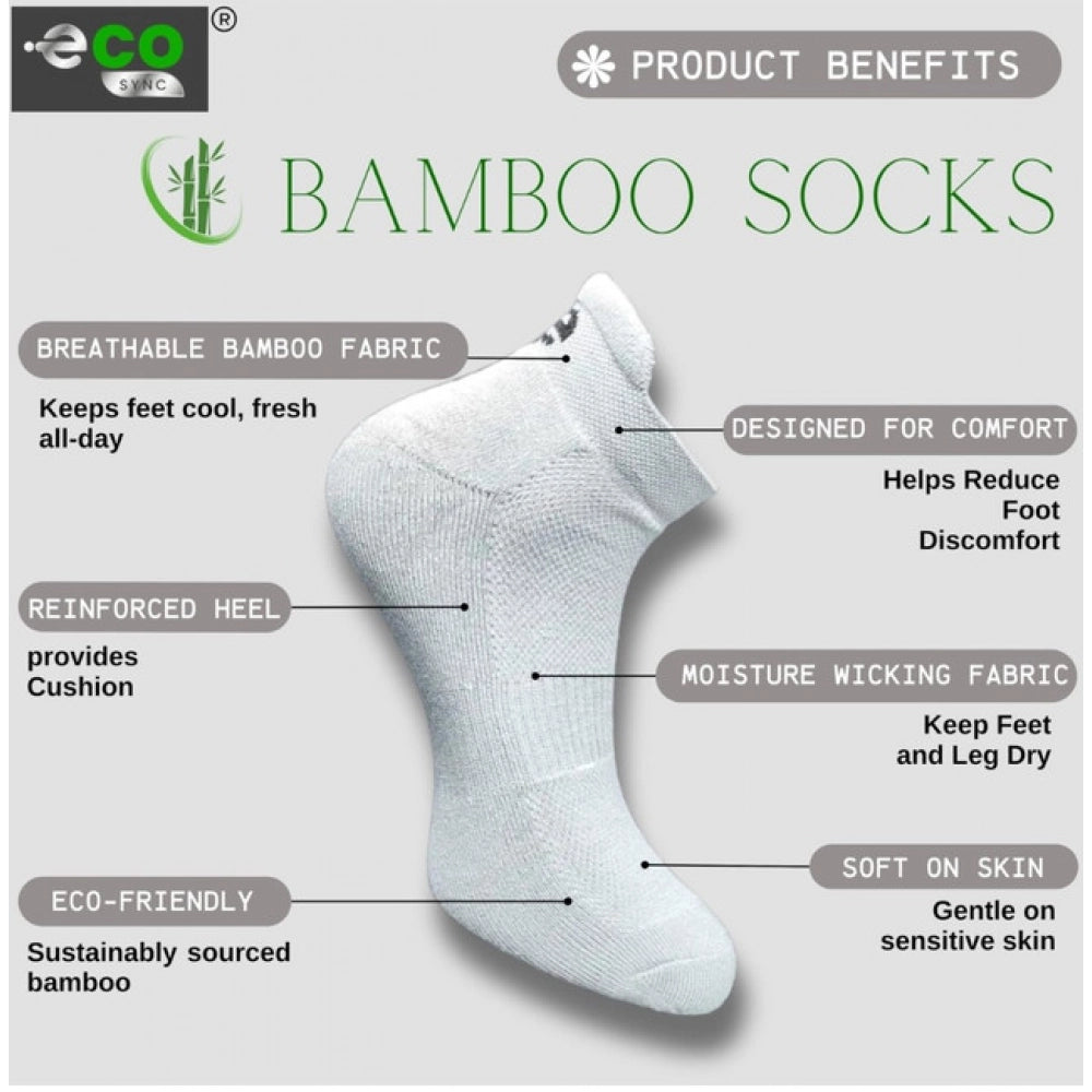 4_Pair Set Unisex Casual Bamboo Cotton Printed Ankle Length Socks (Multicolor)
