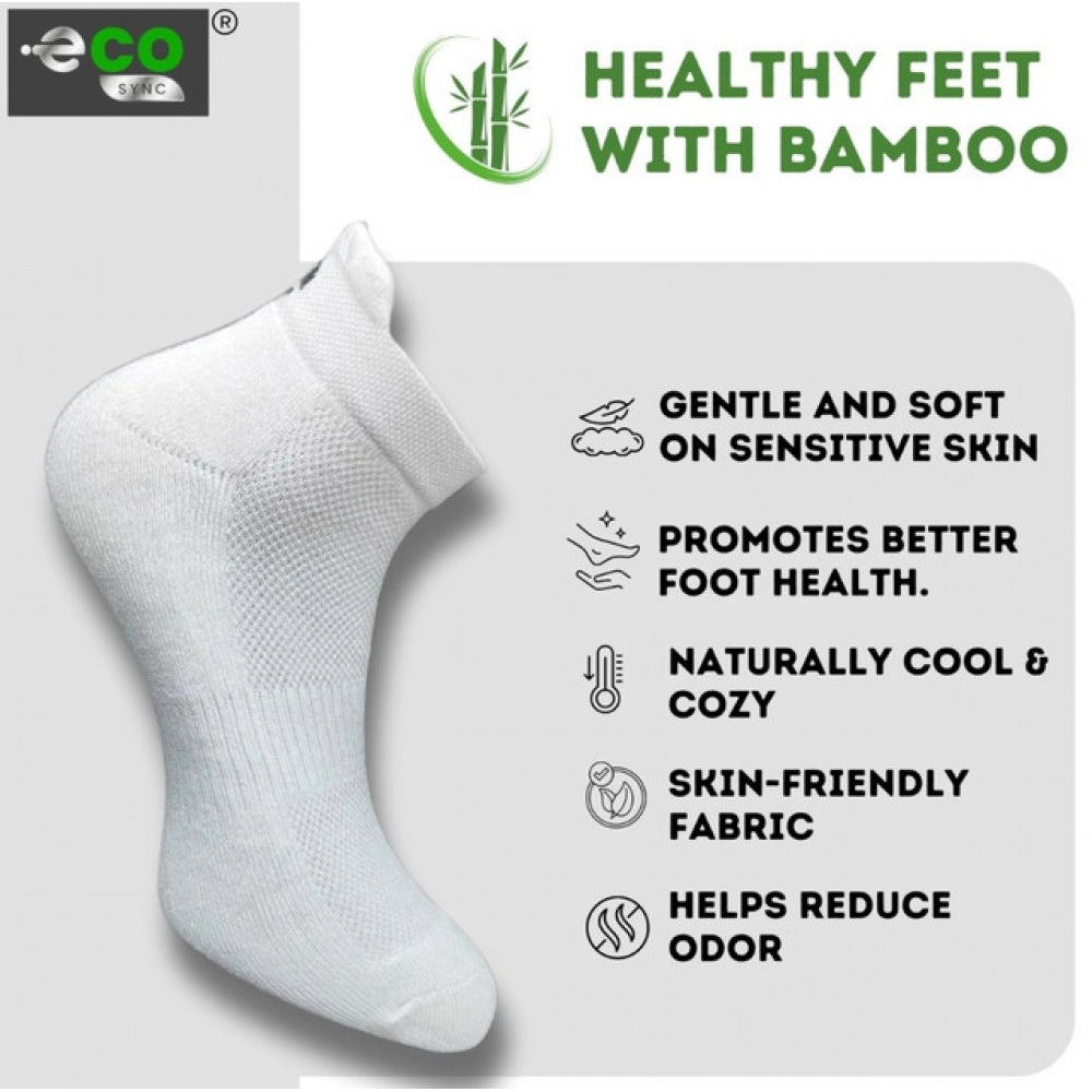 4_Pair Set Unisex Casual Bamboo Cotton Printed Ankle Length Socks (Multicolor)