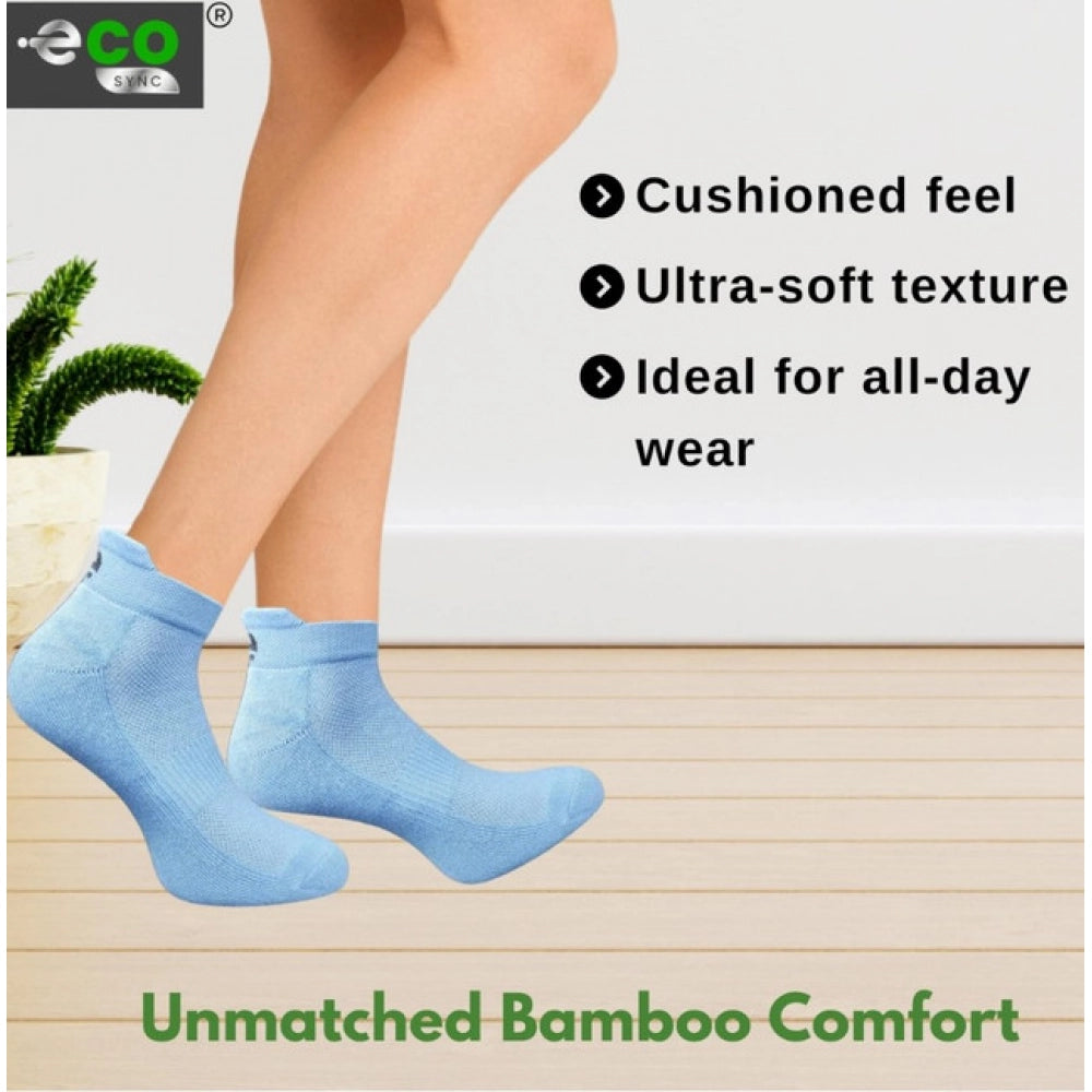 4_Pair Set Unisex Casual Bamboo Cotton Printed Ankle Length Socks (Multicolor)