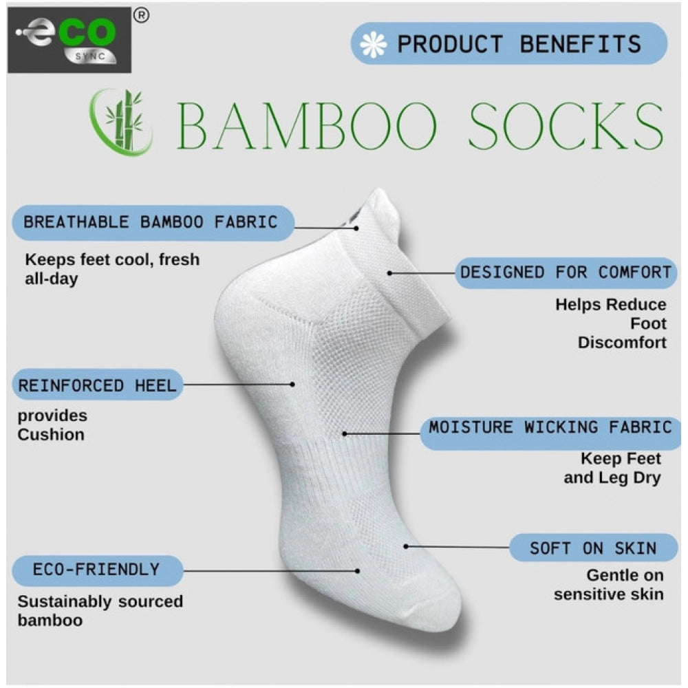 4_Pair Set Unisex Casual Bamboo Cotton Printed Ankle Length Socks (Multicolor)