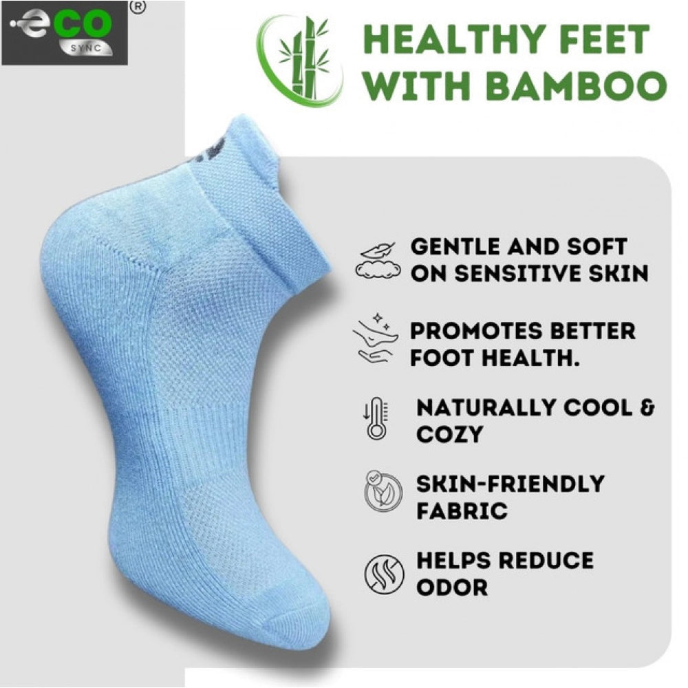 4_Pair Set Unisex Casual Bamboo Cotton Printed Ankle Length Socks (Multicolor)