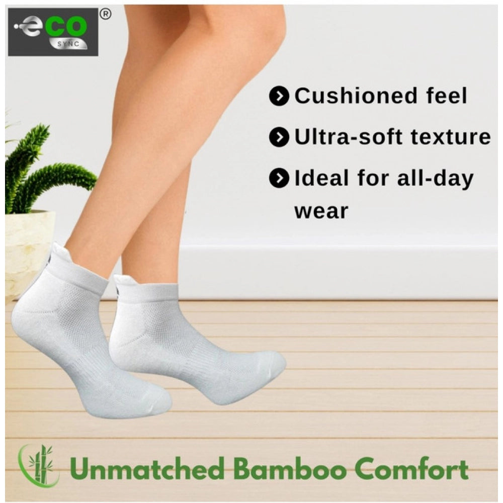 4_Pair Set Unisex Casual Bamboo Cotton Printed Ankle Length Socks (Multicolor)