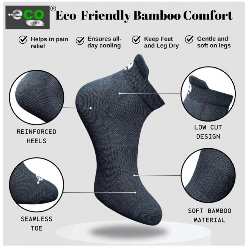 4_Pair Set Unisex Casual Bamboo Cotton Printed Ankle Length Socks (Multicolor)