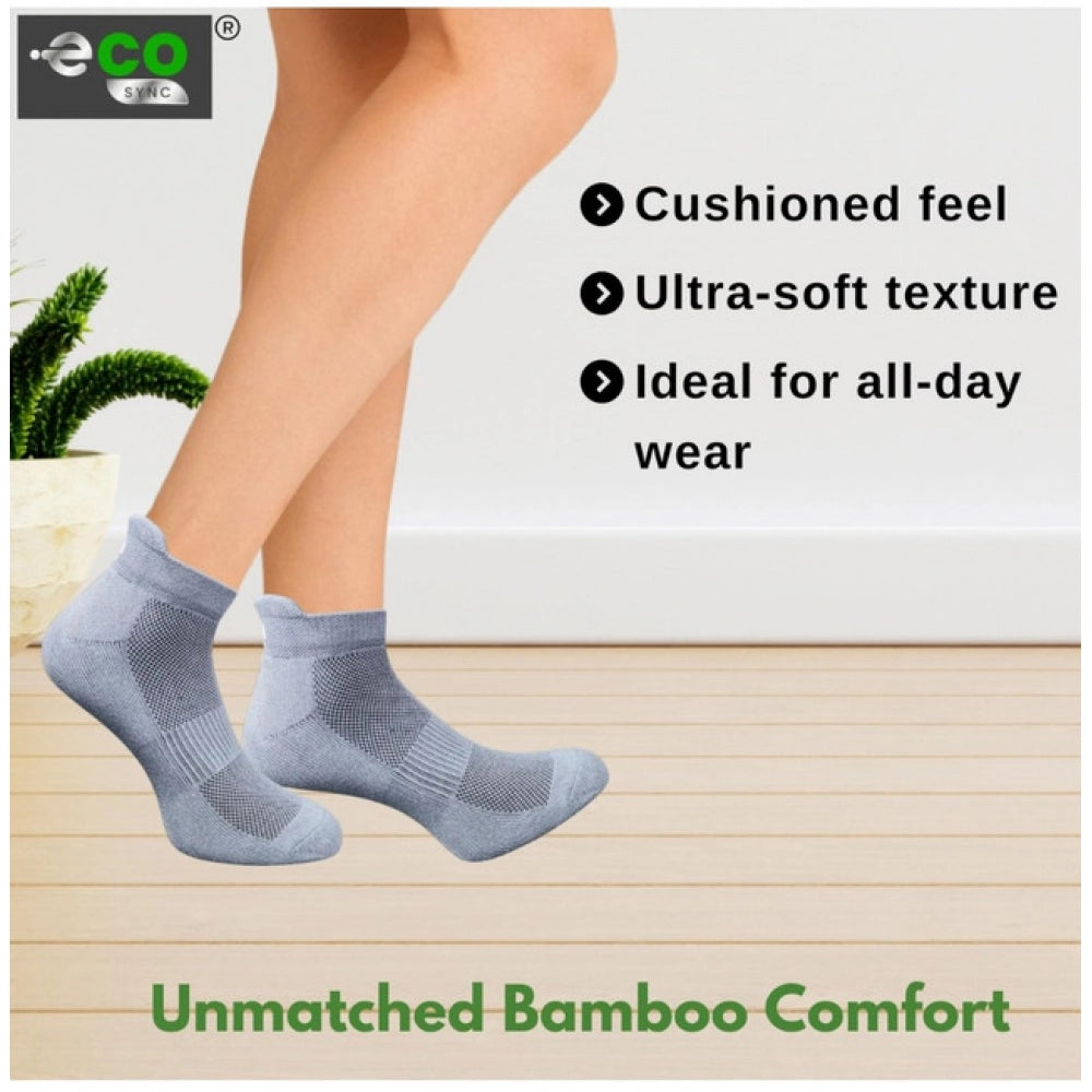 4_Pair Set Unisex Casual Bamboo Cotton Printed Ankle Length Socks (Multicolor)
