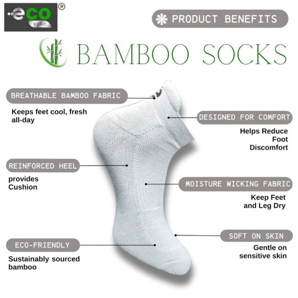 4_Pair Set Unisex Casual Bamboo Cotton Printed Ankle Length Socks (Multicolor)