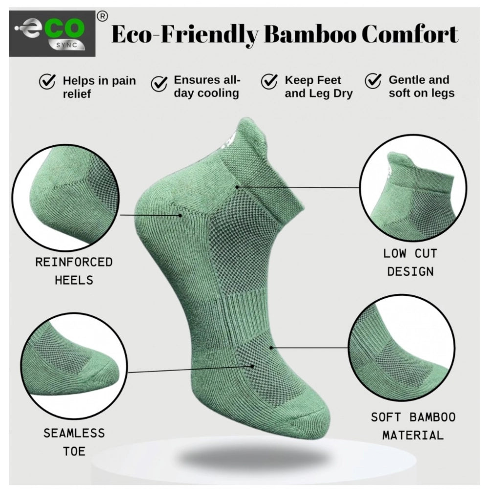 4_Pair Set Unisex Casual Bamboo Cotton Printed Ankle Length Socks (Multicolor)