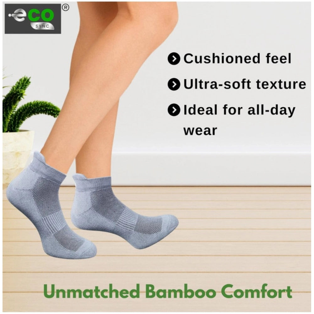 4_Pair Set Unisex Casual Bamboo Cotton Printed Ankle Length Socks (Multicolor)
