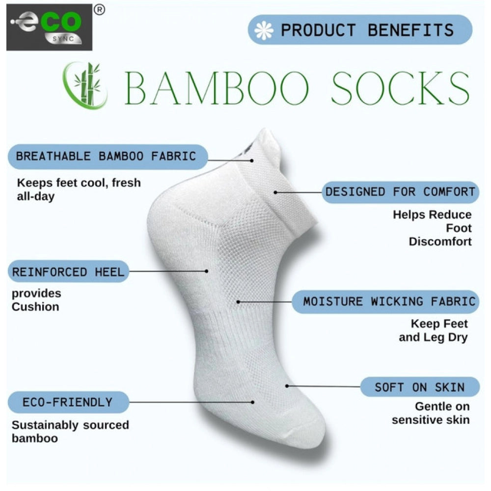 4_Pair Set Unisex Casual Bamboo Cotton Printed Ankle Length Socks (Multicolor)
