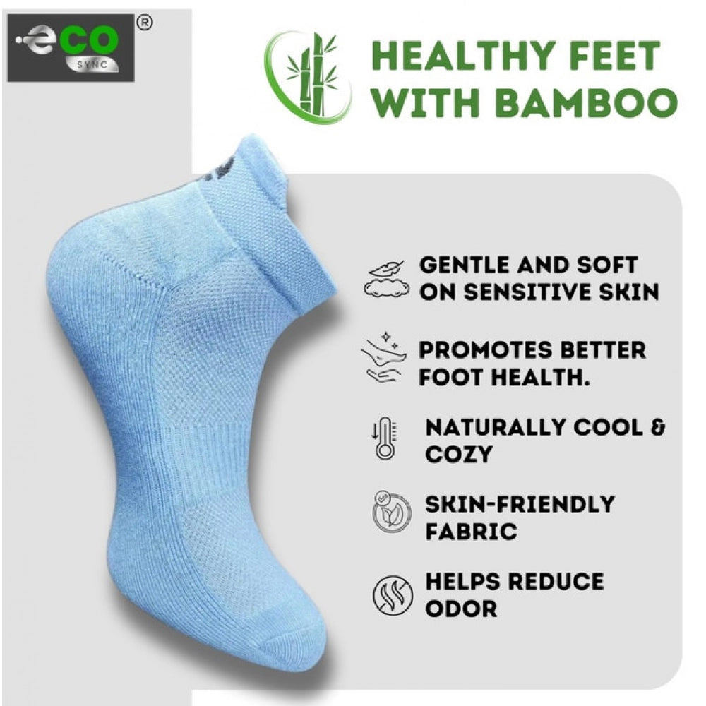 4_Pair Set Unisex Casual Bamboo Cotton Printed Ankle Length Socks (Multicolor)