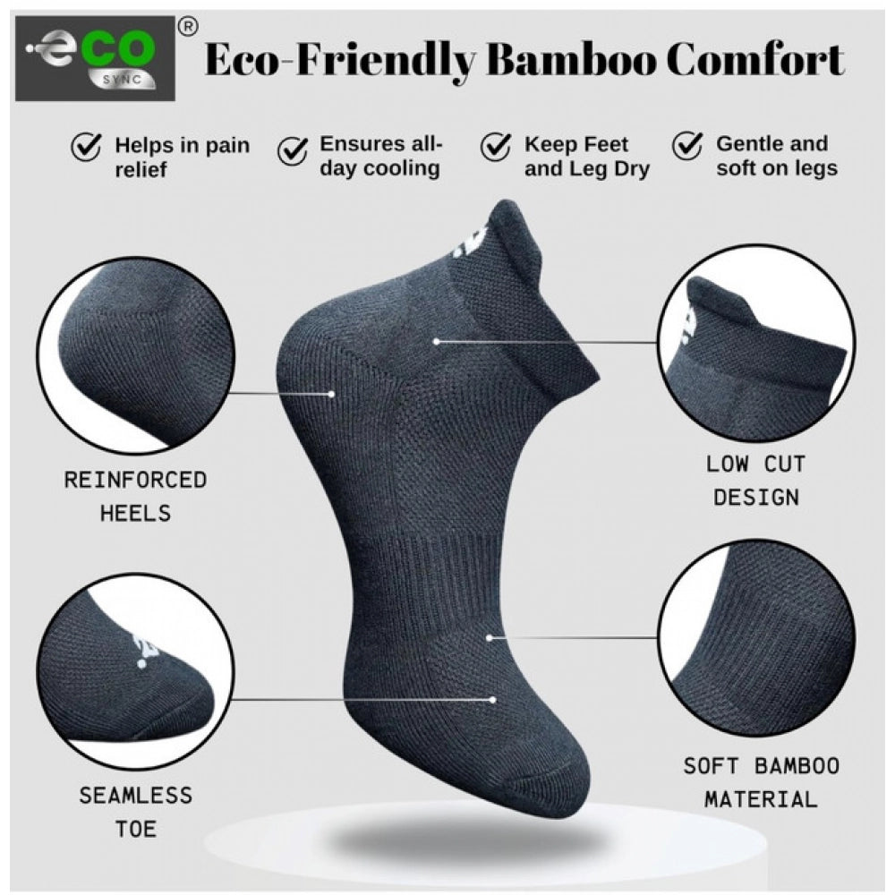 4_Pair Set Unisex Casual Bamboo Cotton Printed Ankle Length Socks (Multicolor)