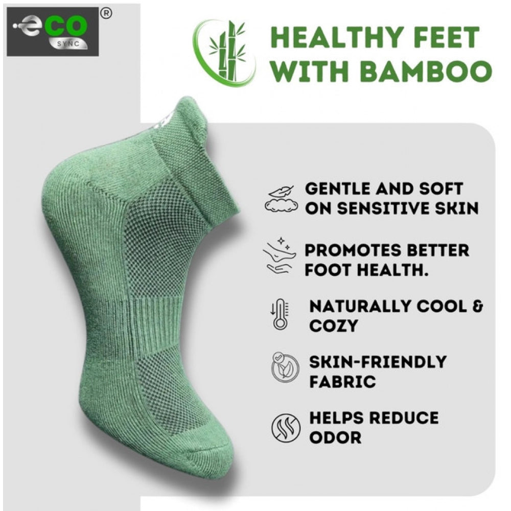 4_Pair Set Unisex Casual Bamboo Cotton Printed Ankle Length Socks (Multicolor)