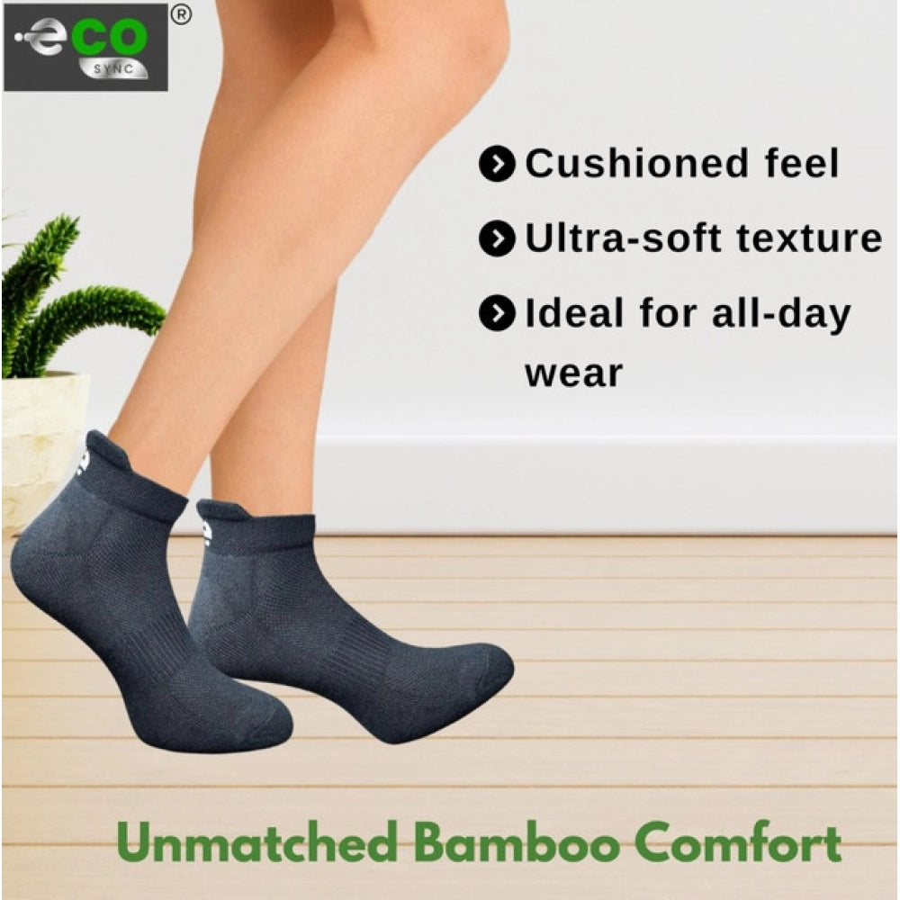4_Pair Set Unisex Casual Bamboo Cotton Printed Ankle Length Socks (Multicolor)