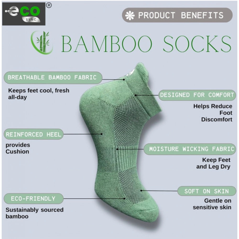 4_Pair Set Unisex Casual Bamboo Cotton Printed Ankle Length Socks (Multicolor)