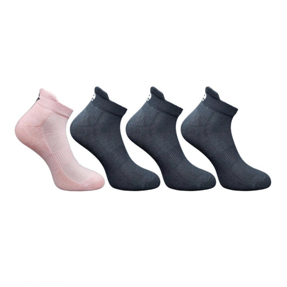 4_Pair Set Unisex Casual Bamboo Cotton Printed Ankle Length Socks (Multicolor)