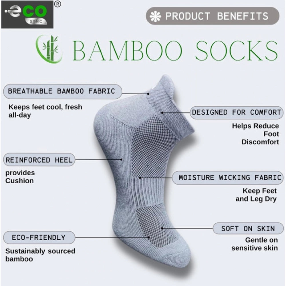 4_Pair Set Unisex Casual Bamboo Cotton Printed Ankle Length Socks (Multicolor)