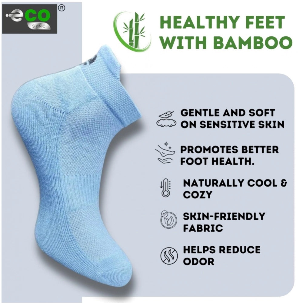 4_Pair Set Unisex Casual Bamboo Cotton Printed Ankle Length Socks (Multicolor)