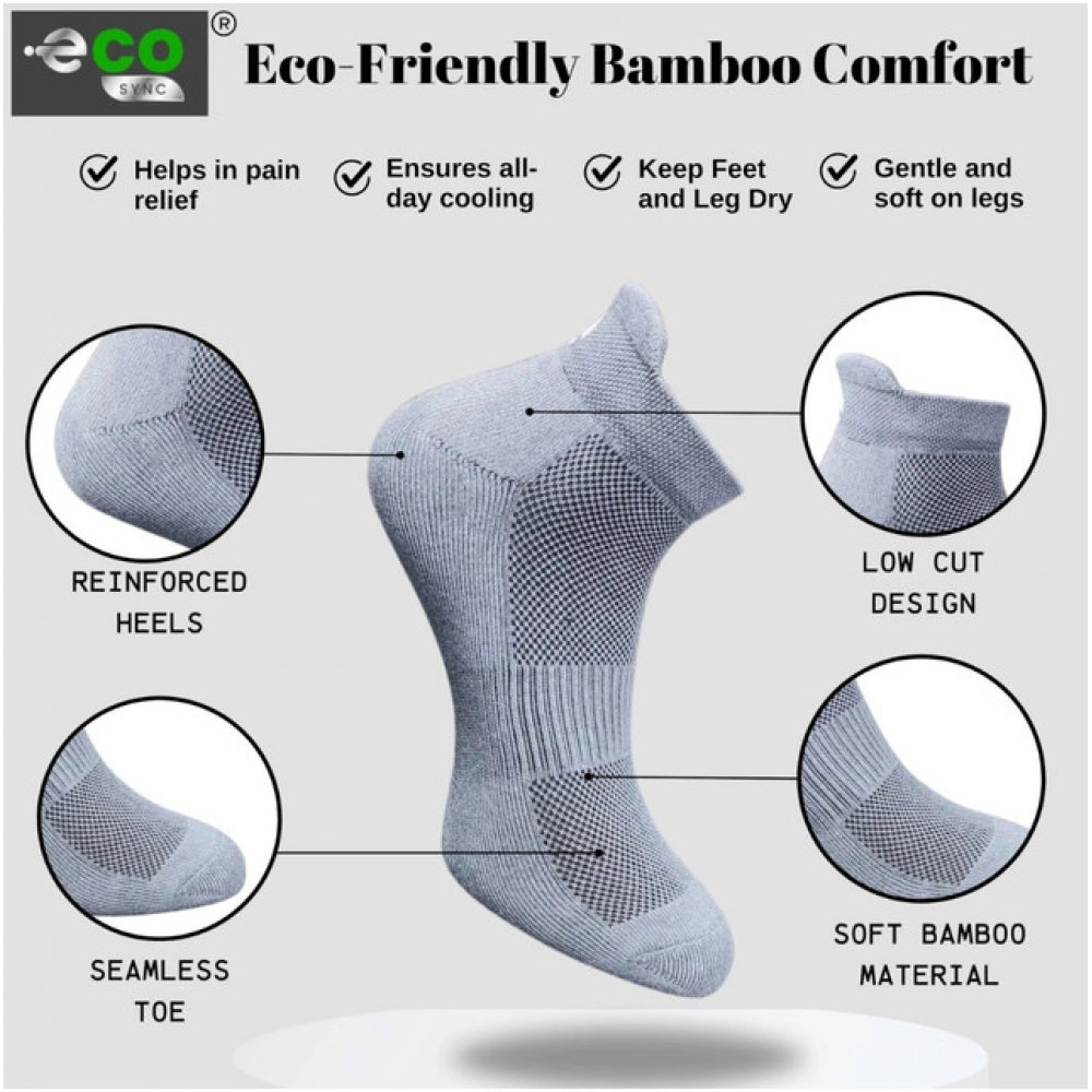 4_Pair Set Unisex Casual Bamboo Cotton Printed Ankle Length Socks (Multicolor)