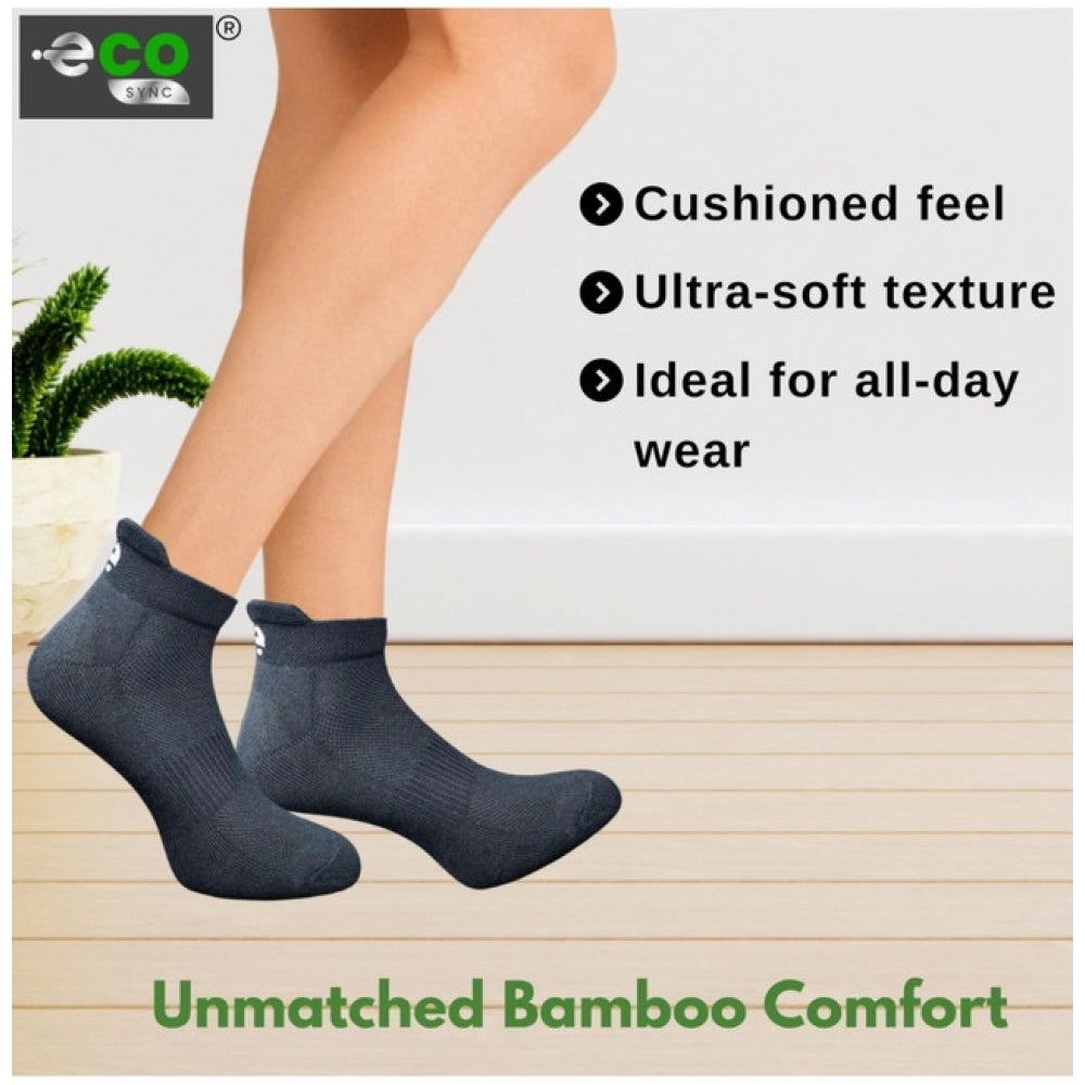 4_Pair Set Unisex Casual Bamboo Cotton Printed Ankle Length Socks (Multicolor)