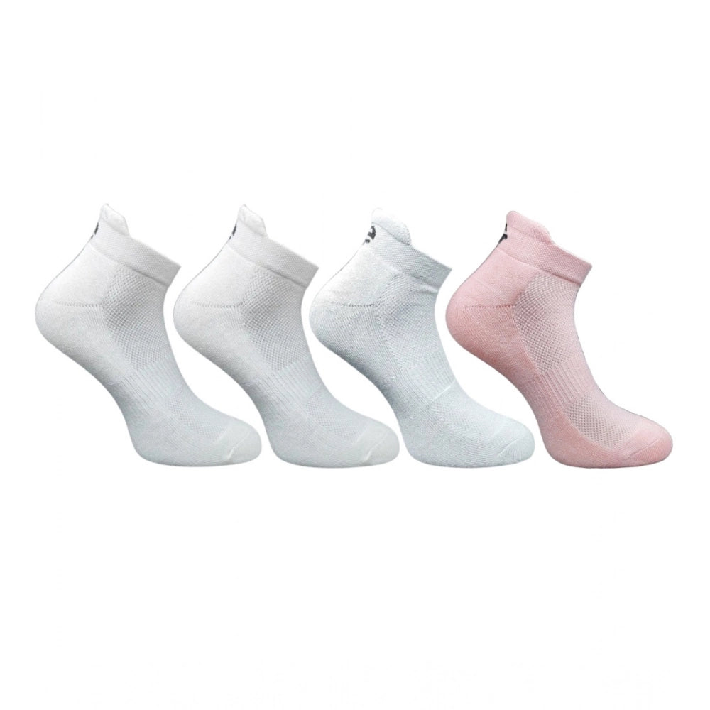 4_Pair Set Unisex Casual Bamboo Cotton Printed Ankle Length Socks (Multicolor)