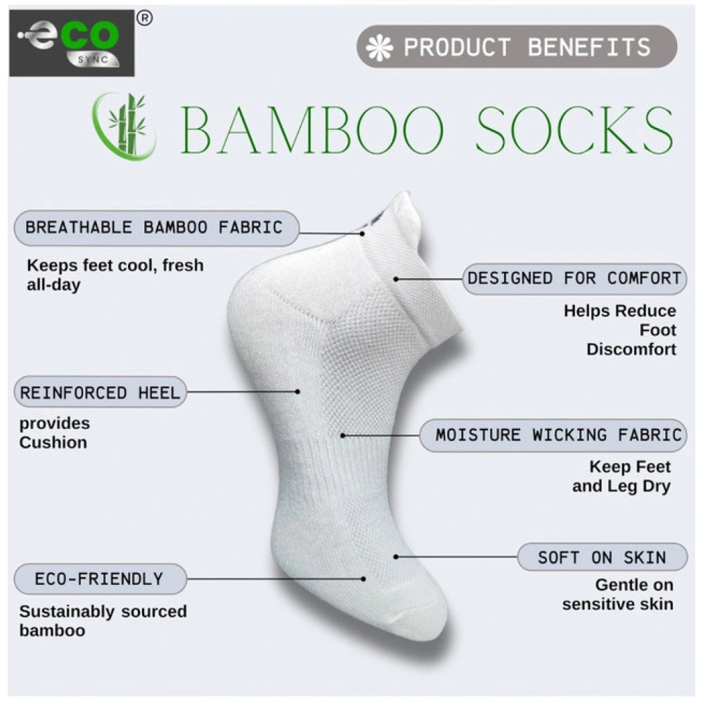 4_Pair Set Unisex Casual Bamboo Cotton Printed Ankle Length Socks (Multicolor)