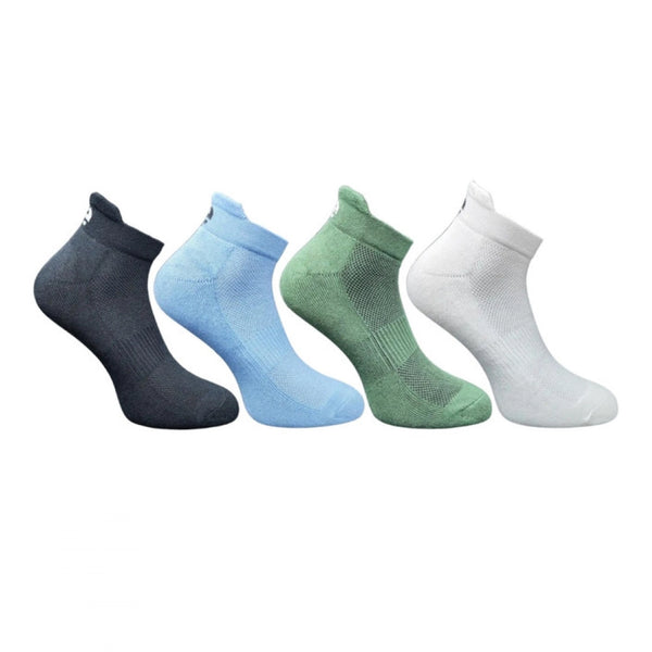 4_Pair Set Unisex Casual Bamboo Cotton Printed Ankle Length Socks (Multicolor)
