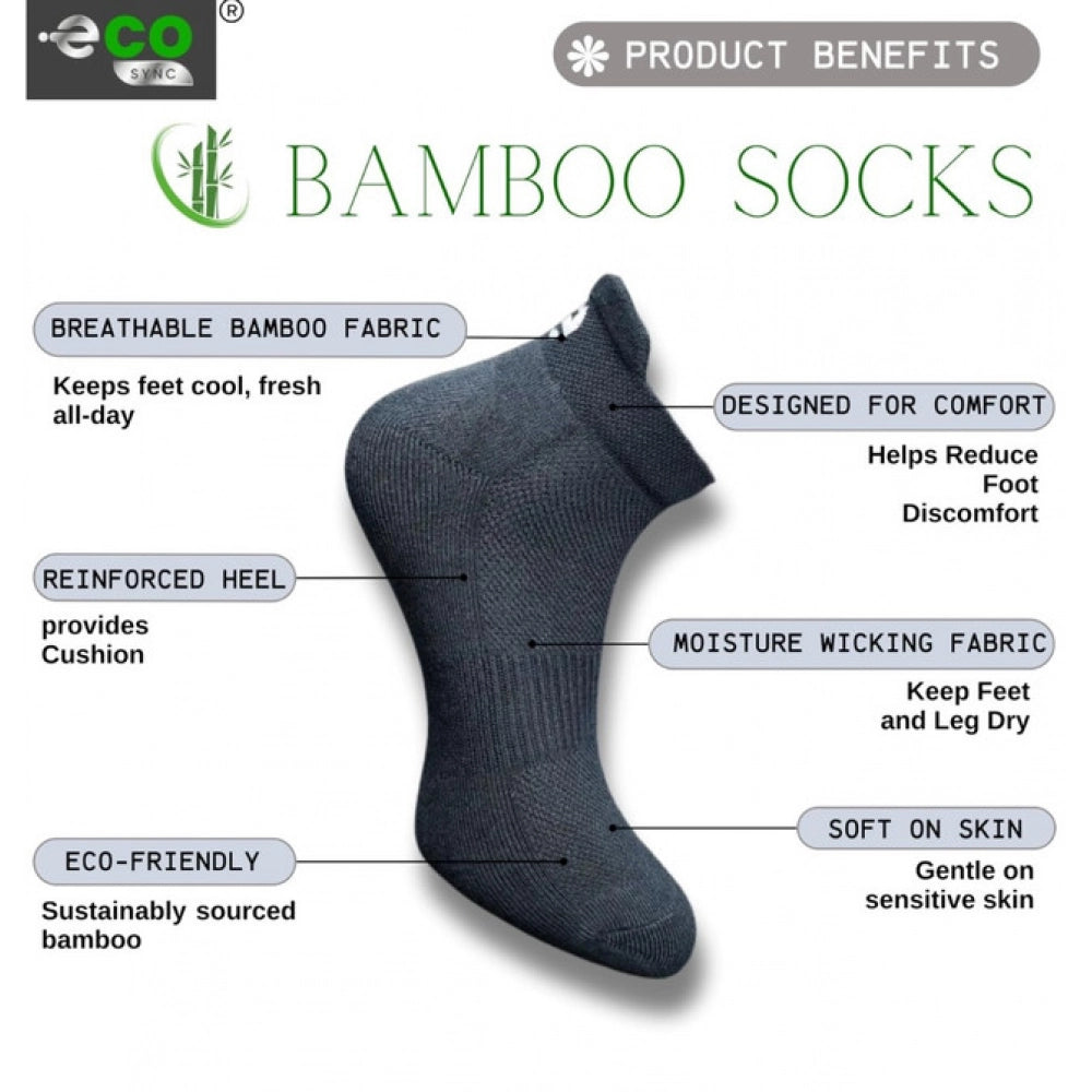 4_Pair Set Unisex Casual Bamboo Cotton Printed Ankle Length Socks (Multicolor)