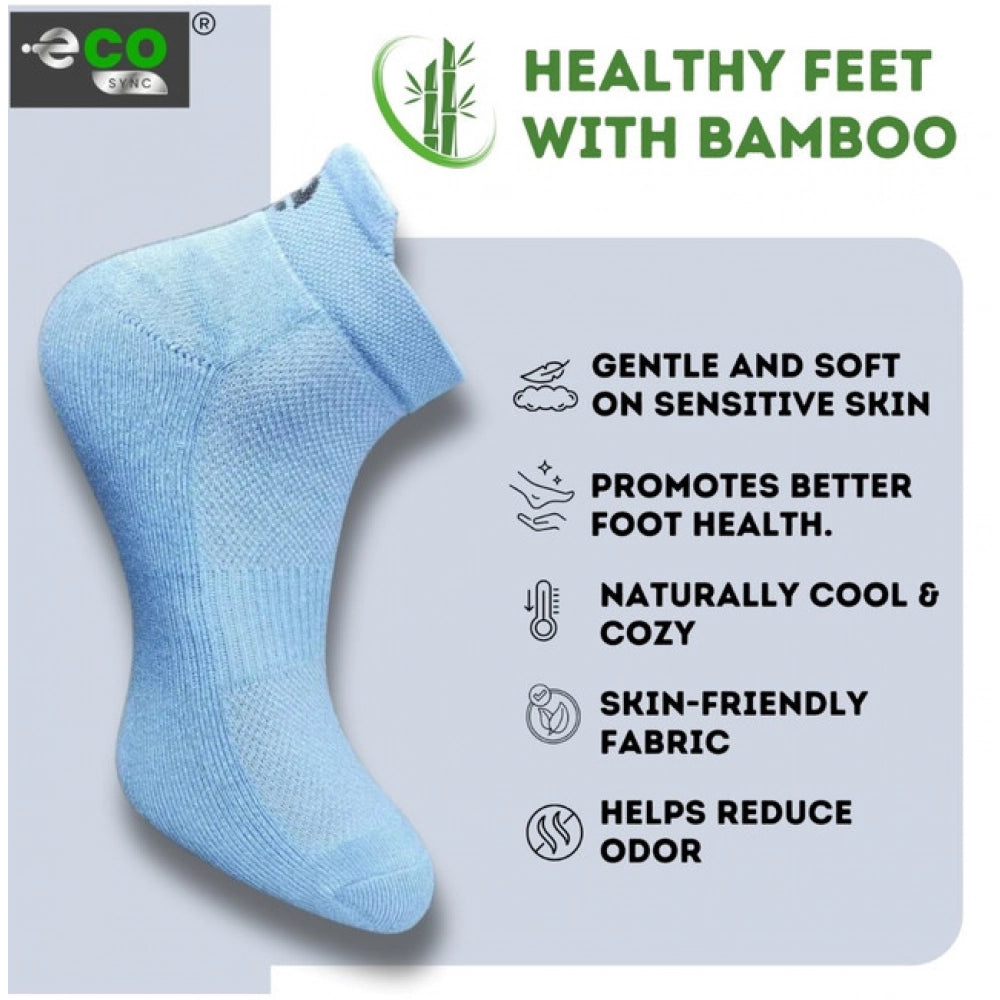 4_Pair Set Unisex Casual Bamboo Cotton Printed Ankle Length Socks (Multicolor)