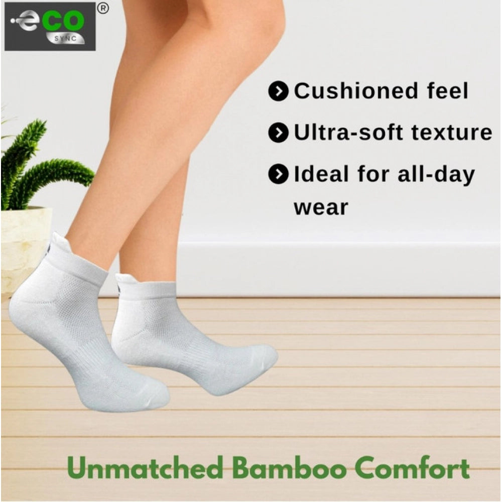 4_Pair Set Unisex Casual Bamboo Cotton Printed Ankle Length Socks (Multicolor)