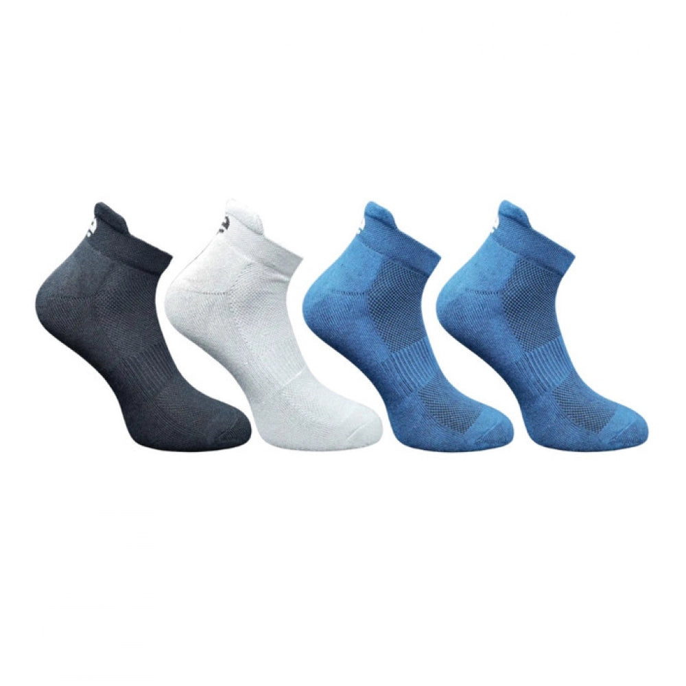 4_Pair Set Unisex Casual Bamboo Cotton Printed Ankle Length Socks (Multicolor)