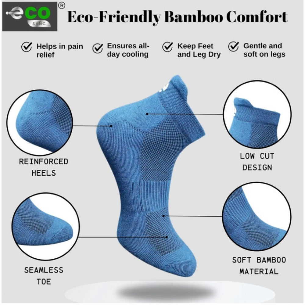 4_Pair Set Unisex Casual Bamboo Cotton Printed Ankle Length Socks (Multicolor)
