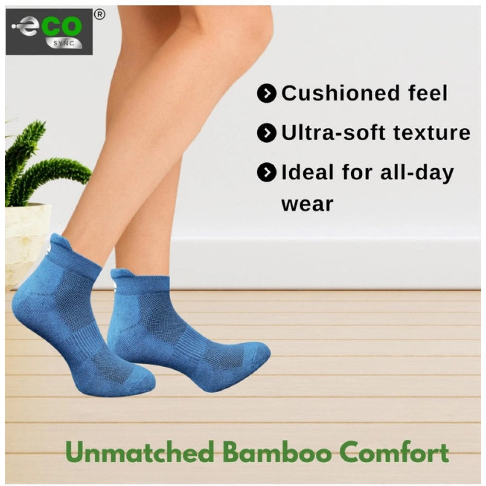 4_Pair Set Unisex Casual Bamboo Cotton Printed Ankle Length Socks (Multicolor)