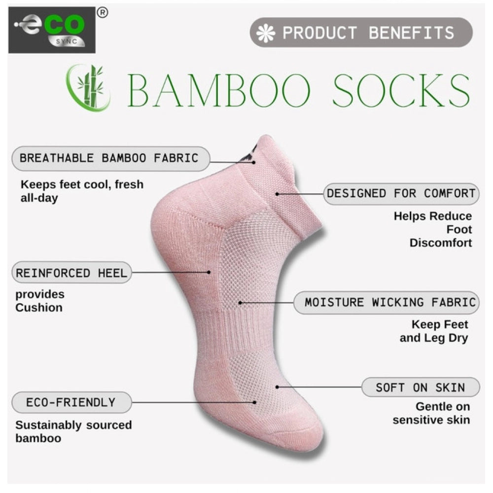 4_Pair Set Unisex Casual Bamboo Cotton Printed Ankle Length Socks (Multicolor)