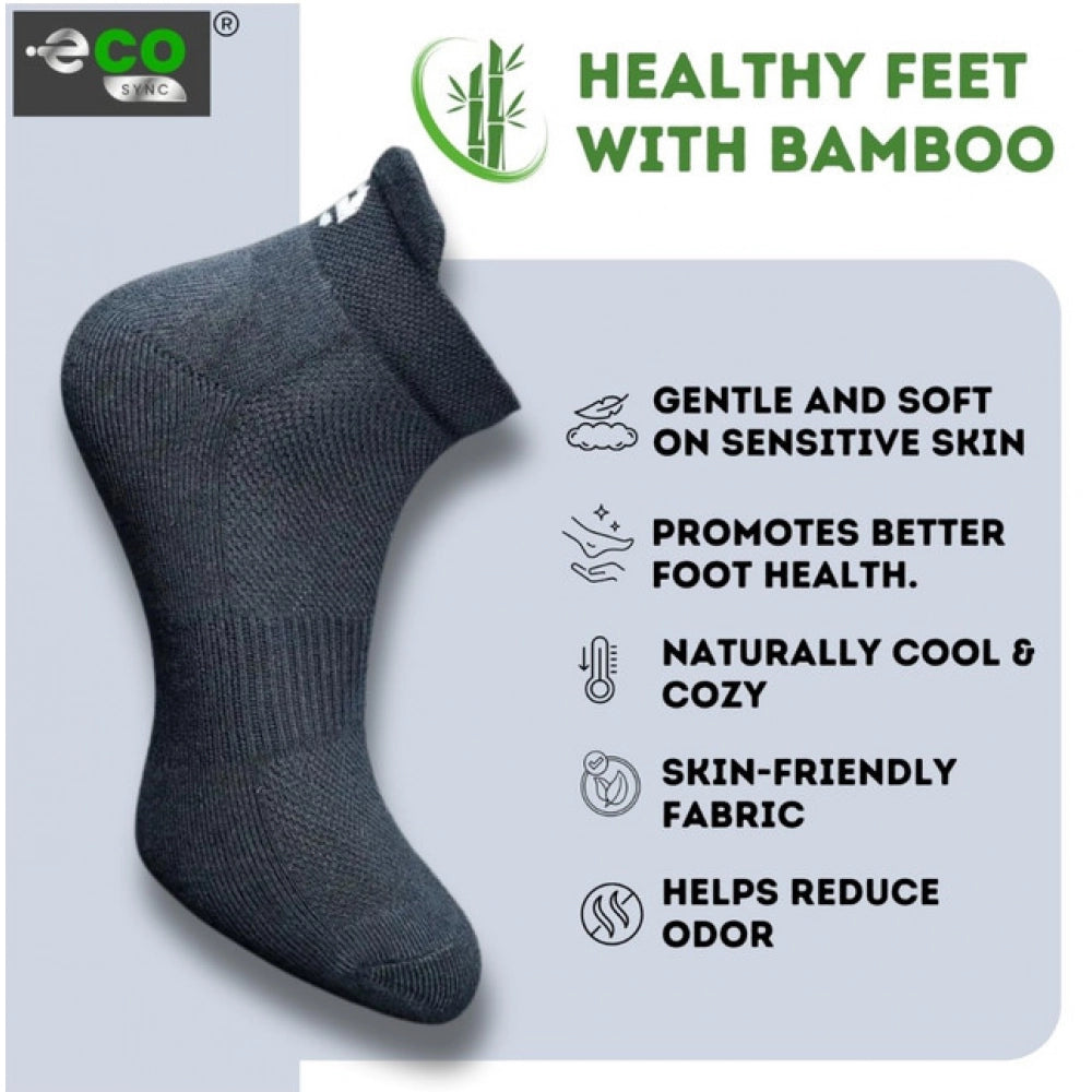 4_Pair Set Unisex Casual Bamboo Cotton Printed Ankle Length Socks (Multicolor)