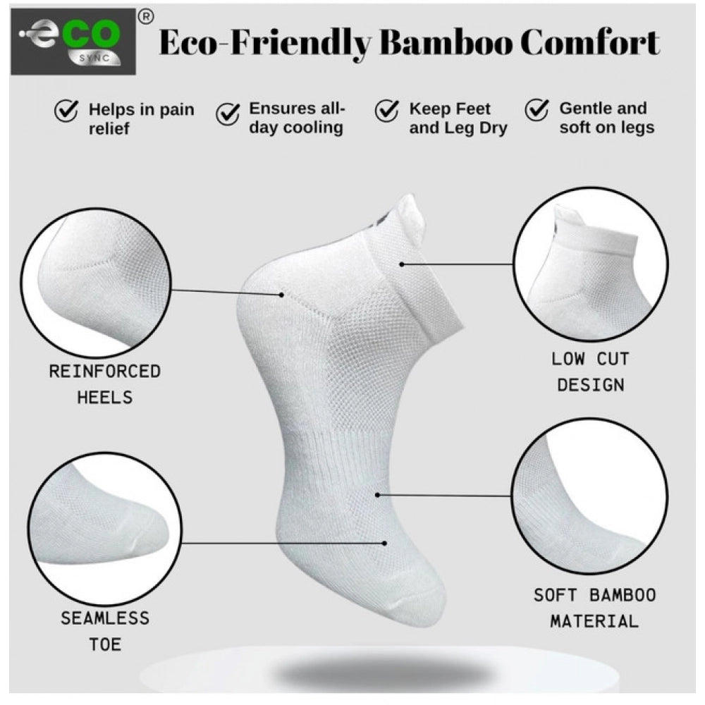 4_Pair Set Unisex Casual Bamboo Cotton Printed Ankle Length Socks (Multicolor)
