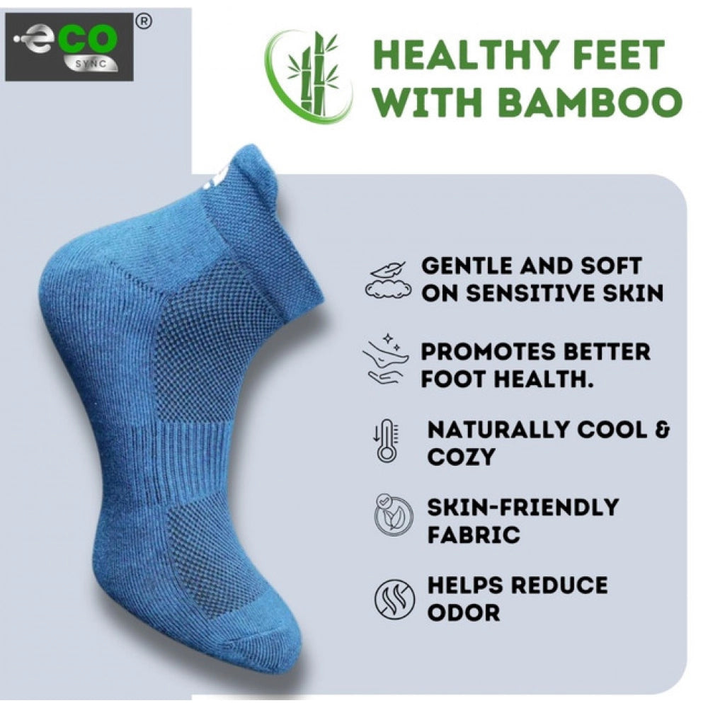 4_Pair Set Unisex Casual Bamboo Cotton Printed Ankle Length Socks (Multicolor)