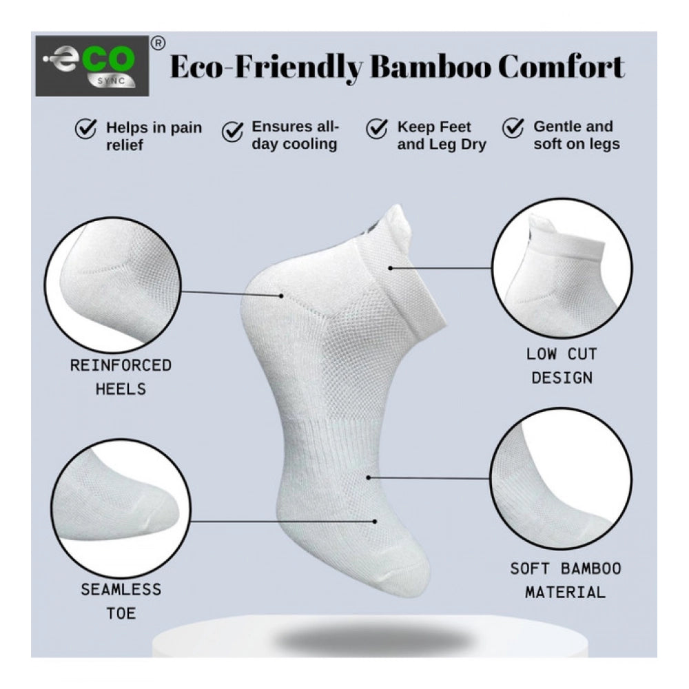 4_Pair Set Unisex Casual Bamboo Cotton Printed Ankle Length Socks (Multicolor)