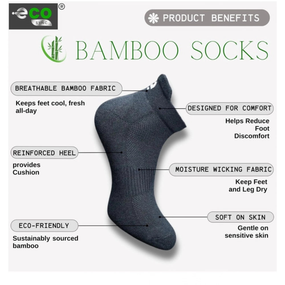 4_Pair Set Unisex Casual Bamboo Cotton Printed Ankle Length Socks (Multicolor)