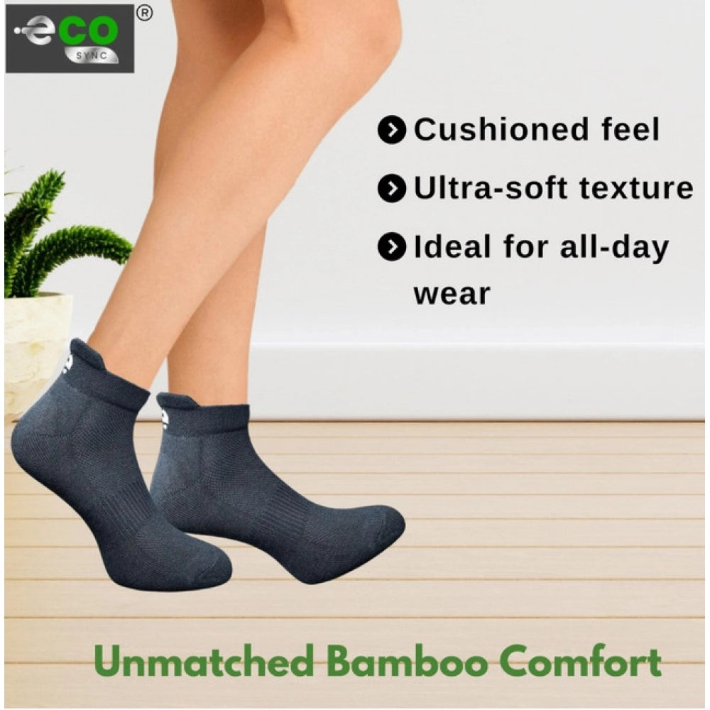 4_Pair Set Unisex Casual Bamboo Cotton Printed Ankle Length Socks (Multicolor)