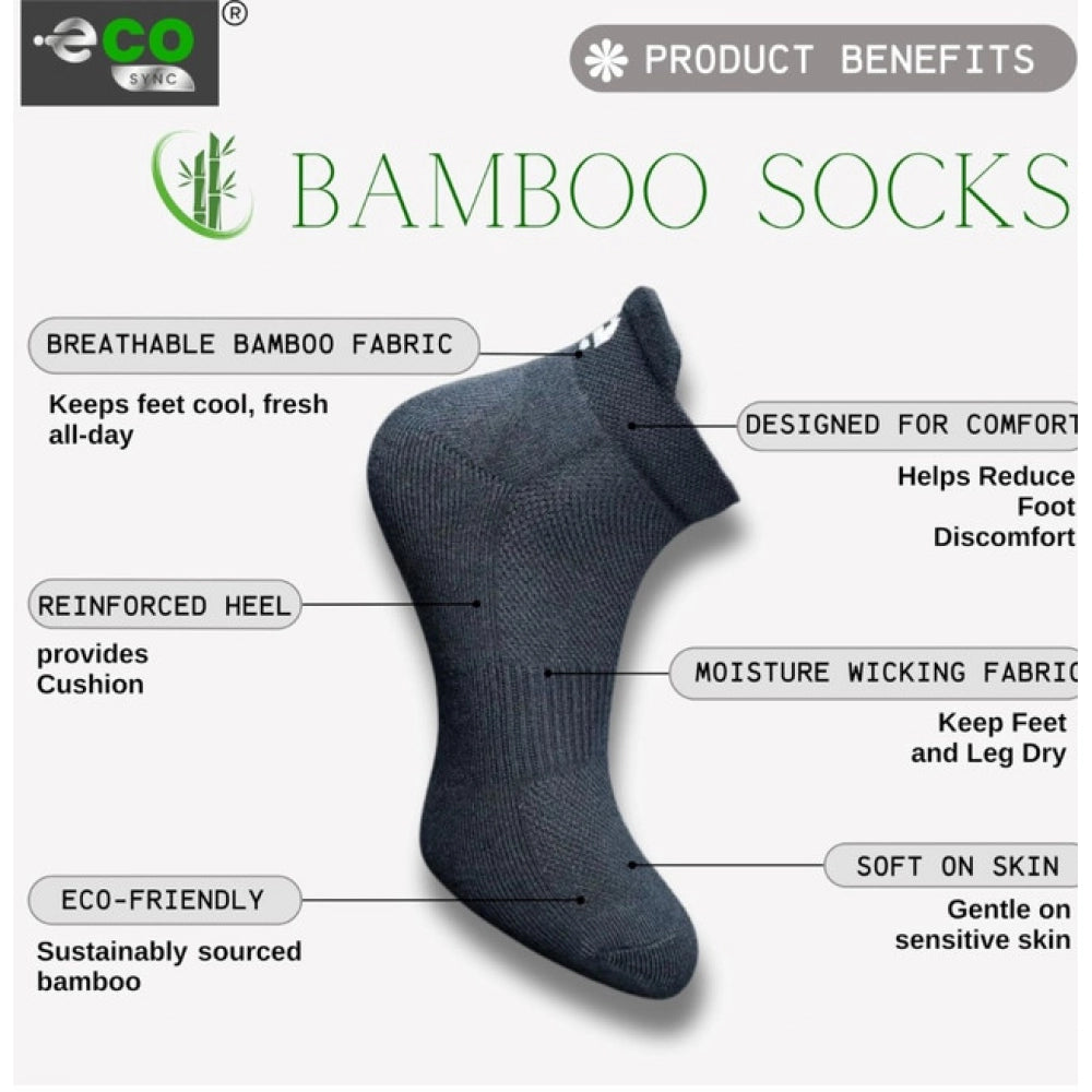 4_Pair Set Unisex Casual Bamboo Cotton Printed Ankle Length Socks (Multicolor)