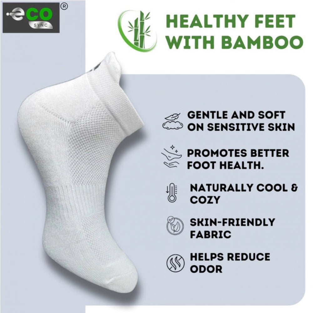 4_Pair Set Unisex Casual Bamboo Cotton Printed Ankle Length Socks (Multicolor)