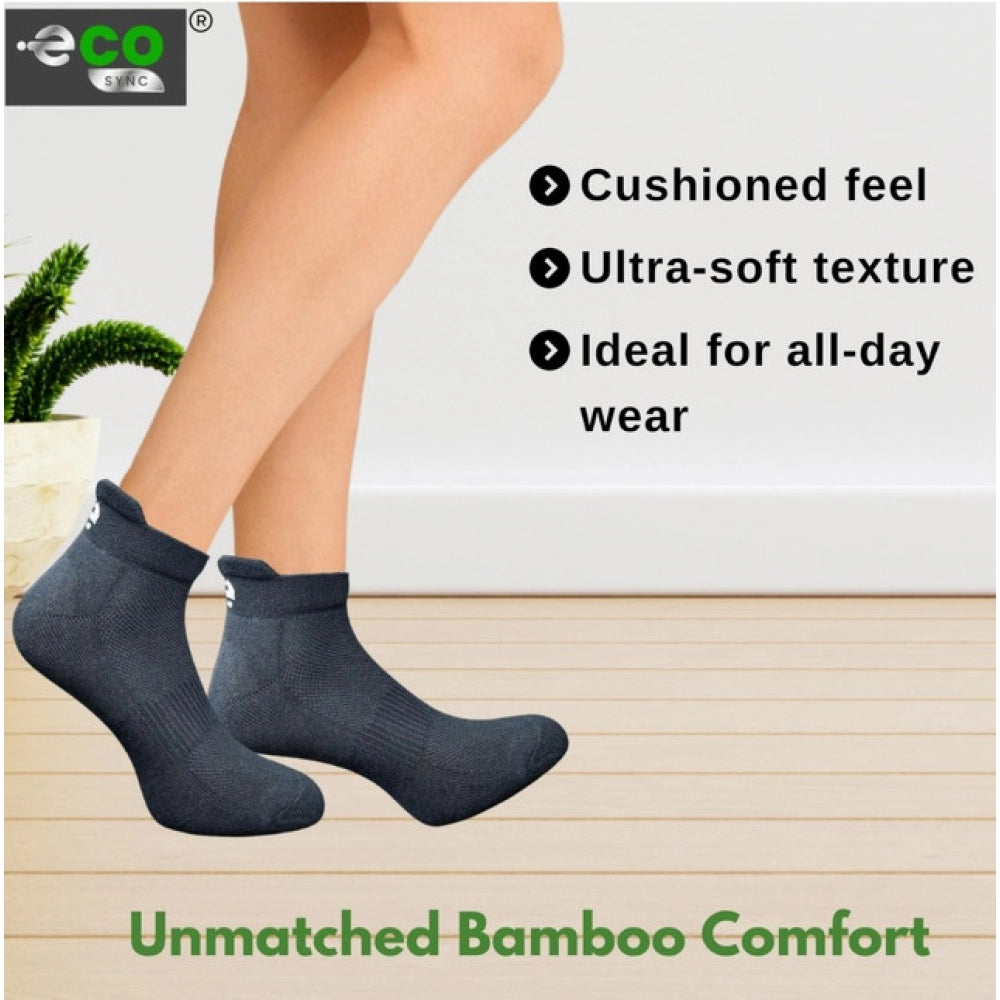 4_Pair Set Unisex Casual Bamboo Cotton Printed Ankle Length Socks (Multicolor)